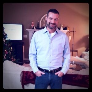 Mens Button Up Dress Shirt Baby Blue